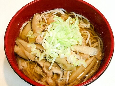 干し椎茸とささみの☆美味しい肉蕎麦